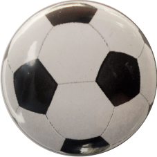 Fußball Button weiß-schwarz